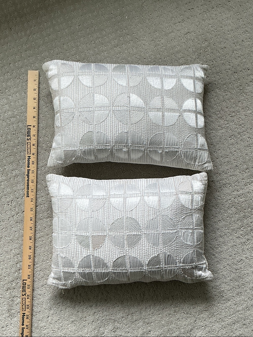 Crate&Barrel Cream Geometric Circle Accent Pillows (Pair)